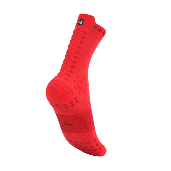 Compressport Pro Racing V4.0 Trail Calze - Fluo Red/Black