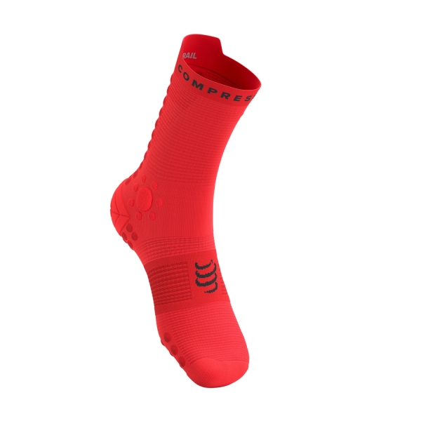 Compressport Pro Racing V4.0 Trail Calze - Fluo Red/Black