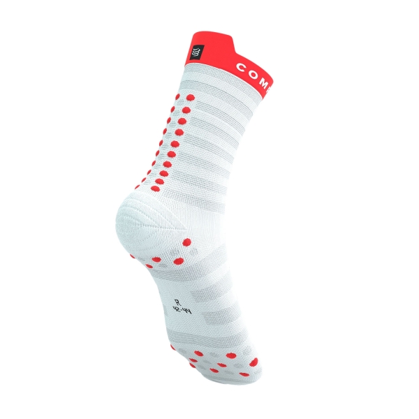 Compressport Pro Racing V4.0 Ultralight Calze - White/Fluo Red/Black