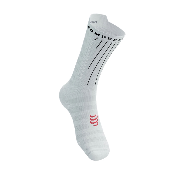 Compressport Aero Calze - White/Fluo Red
