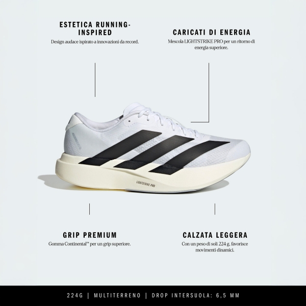 adidas adizero Evo SL - Cloud White/Core Black