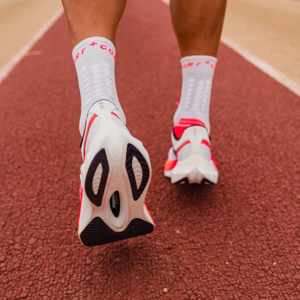 Compressport Pro Marathon V2.0 Calze - Fluo Red/White