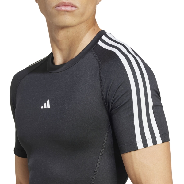 adidas TechFIT 3 Stripes Maglietta - Black