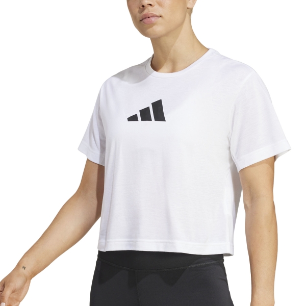Maglietta Fitness e Training Donna adidas Essentials Logo Maglietta  White JG8615