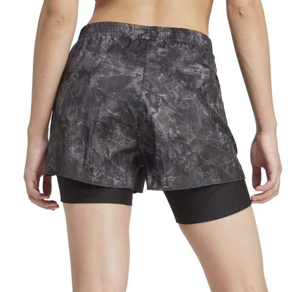 adidas Own The Run Spray Dye 2 in 1 2in Pantaloncini - Grey Four/Black