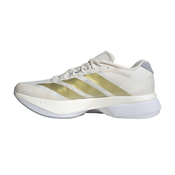 adidas adizero Boston 13 - Chalk White/Gold Metallic/Halo Silver