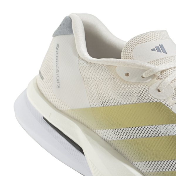 adidas adizero Boston 13 - Chalk White/Gold Metallic/Halo Silver