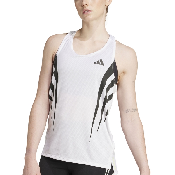 Canotta Running Donna adidas adizero Archive Canotta  White JV9315