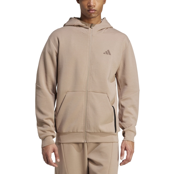 Giacca e Felpa da Allenamento Uomo adidas D4T Logo Felpa  Chalky Brown JX0690