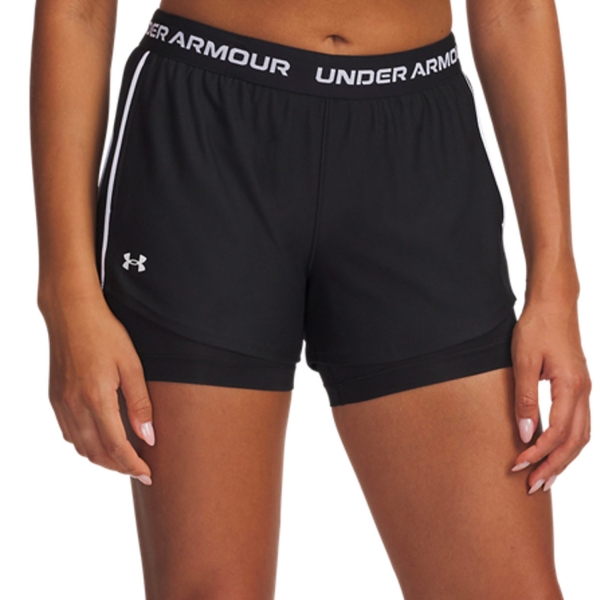 Pantaloncini Running Donna Under Armour Tech Play Up 2 in 1 3in Pantaloncini  Black/White 13898950001