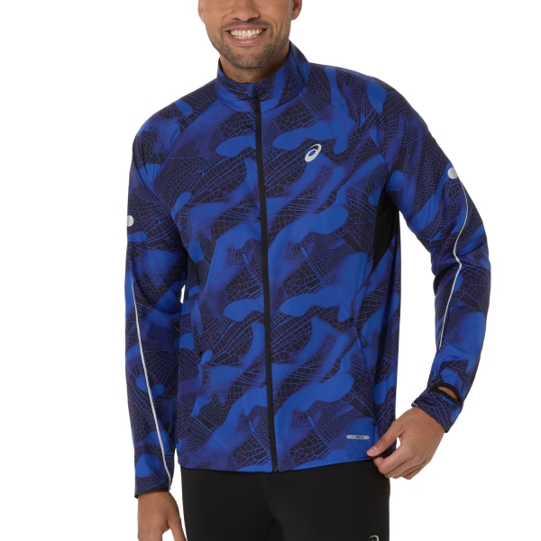 Giacca Running Uomo ASICS Road LiteShow Giacca  Performance Black/Dark Cobalt 2011D358001