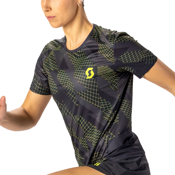 Camiseta Running Mujer Scott Rc Graphic Camiseta  Black/Yellow 4213401040