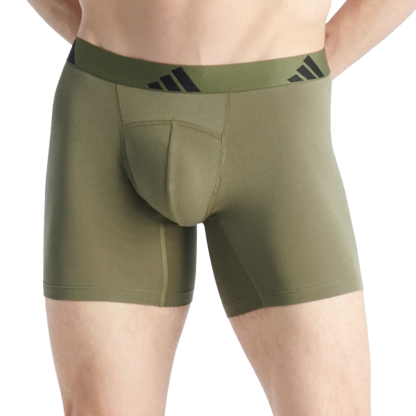 Calzoncillos y Boxers Interiores Hombre adidas Active Flex Ergonomic x 2 Boxer  Black/Green 4AM005901M3