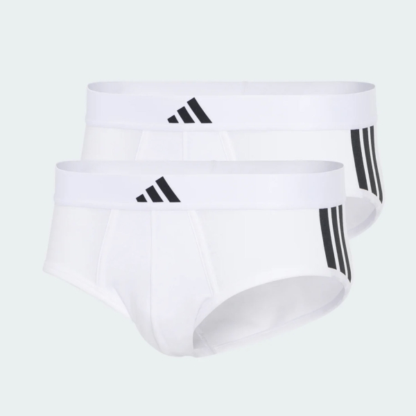 adidas Active Flex 3 Stripes x 2 Briefs - White