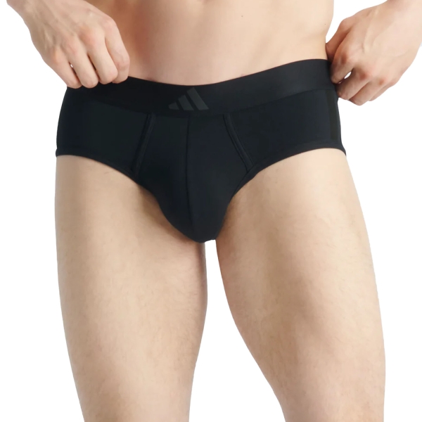 Slip e Boxer Intimi Uomo adidas Active Flex 3 Stripes x 2 Slip  Black 4AM0079000