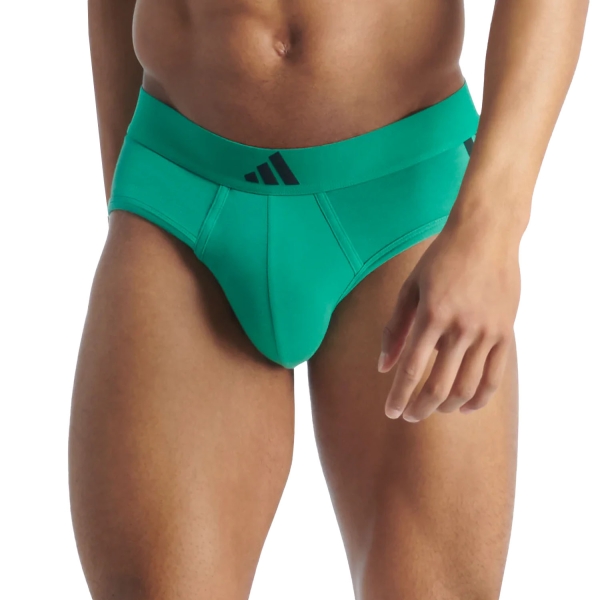Slip e Boxer Intimi Uomo adidas Active Flex 3 Stripes x 2 Slip  Black/Semi Court Green 4AM007902M4