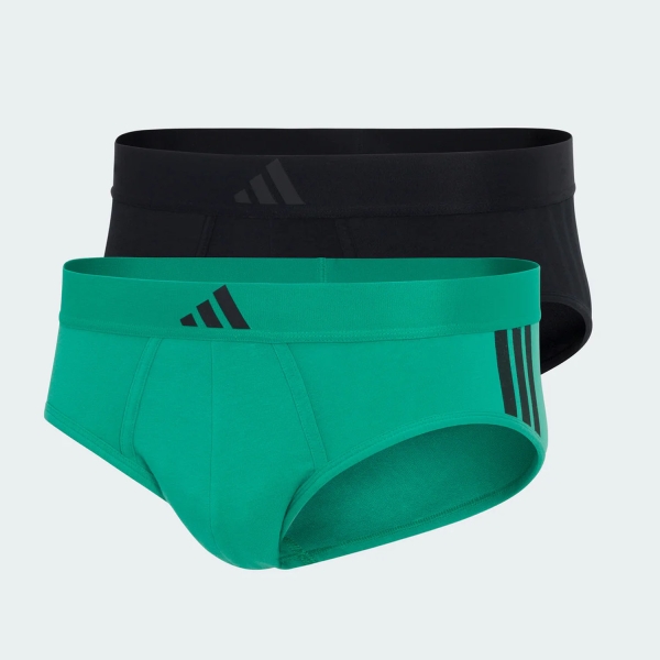 adidas Active Flex 3 Stripes x 2 Slip - Black/Semi Court Green