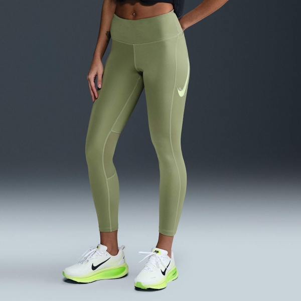 Tights Running Donna Nike Fast 7/8 Swoosh Tights  Oil Green HV8555386