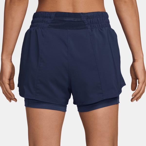 Nike Dri-FIT One 2 in 1 3in Pantaloncini - Midnight Navy/Reflective Silver