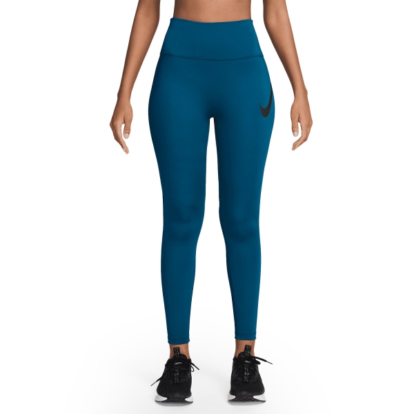 Tights Running Donna Nike DriFIT Tempo Swoosh 7/8 Tights  Green Abyss/Black/Reflective Silver HV2304301