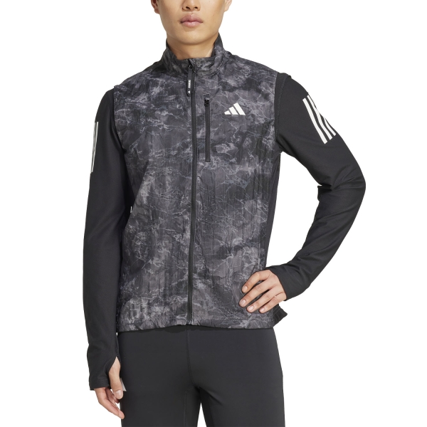 Giacca Running Uomo adidas OTR Spray Dye Gilet  Grey Four/Black JN9684