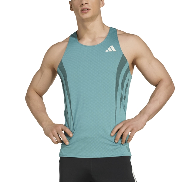 Canotta Running Uomo adidas adizero Archive Canotta  Powder Teal JV9307