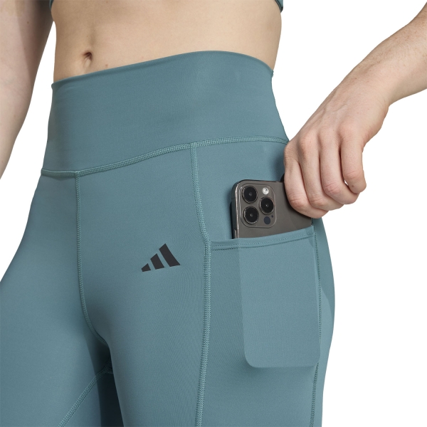 adidas Optime 3 Stripes Tights - Preloved Teal