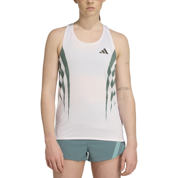 Canotta Running Uomo adidas adizero Archive Canotta  White/Preloved Teal JZ8034