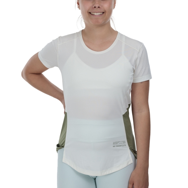 Maglietta Running Donna Scott Endurance Maglietta  Cotton White/Hay Green 4213568009
