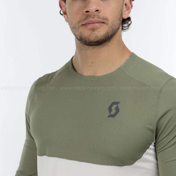 Scott Endurance Tech Camisa - Hay Green/Cotton White