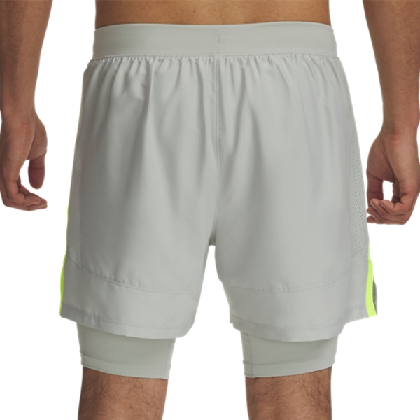 Under Armour Launch 2 in 1 5in Pantaloncini - Hydro Green/High Vis Yellow/Reflective