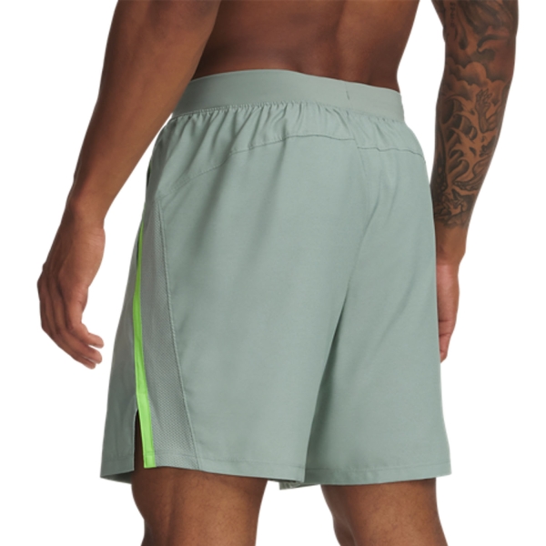 Under Armour Launch 7in Shorts - Silica Green/Cyber Green/Reflective