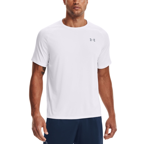 Maglietta Running Uomo Under Armour Tech 2.0 TShirt  White/Overcast Gray 13264130100