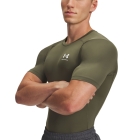 Under Armour HeatGear Compression Logo Maglietta - Marine Od Green/White