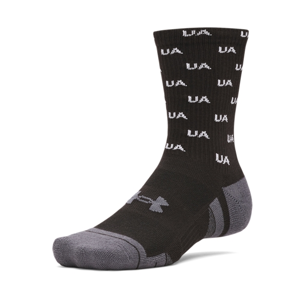 Under Armour Performance Tech x 3 Calze - Black/Grey/White