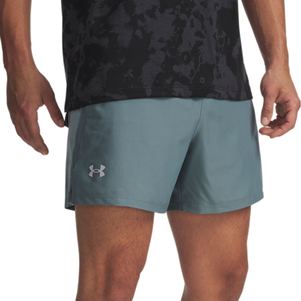 Pantaloncino Running Uomo Under Armour Launch 5in Pantaloncini  Jasper Blue/Serpentine/Reflective 13826170587