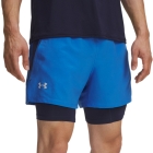 Under Armour Launch 2 in 1 5in Shorts - Blue Atlantis/Washed Navy/Reflective