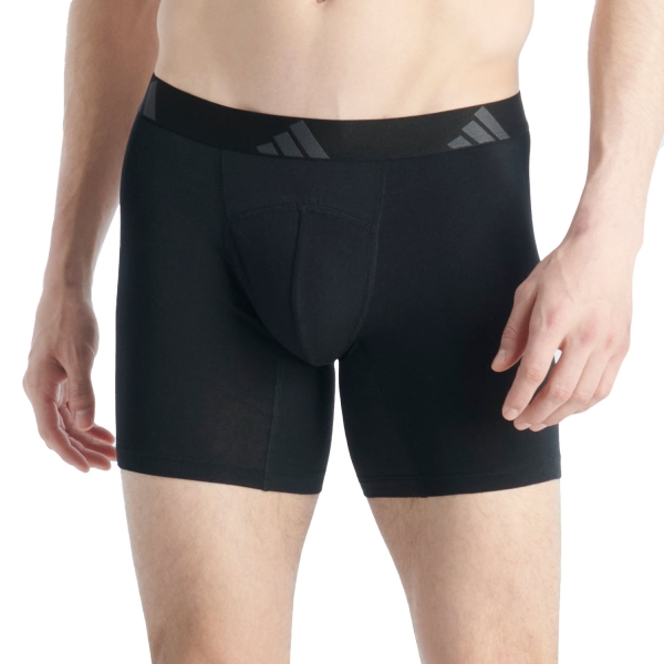 Slip e Boxer Intimi Uomo adidas Active Flex Ergonomic x 2 Boxer  Black 4AM0059000