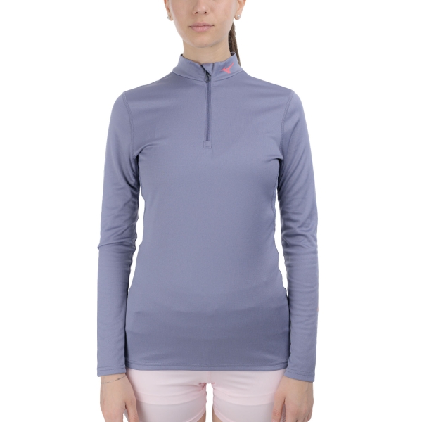 Camiseta Manga Larga Ropa íntima Mujer Mizuno Mid Weight Breath Thermo Logo Camisa  Blue Granite A2GAA75016