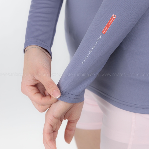 Mizuno Mid Weight Breath Thermo Logo Camisa - Blue Granite