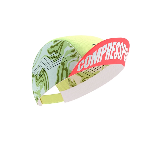 Compressport Pro Racing Logo Cappello - Green Camo/Fluo Red