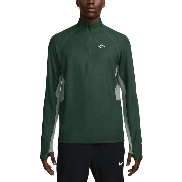 Men's Long Sleeve Trail Running Nike Trail Logo Shirt  Fir/Clay Green/Summit White FV9994323