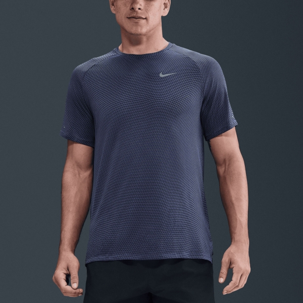 Maglietta Running Uomo Nike DriFIT Stride Jacquard Maglietta  World Indigo/Reflective Silver HV2207499