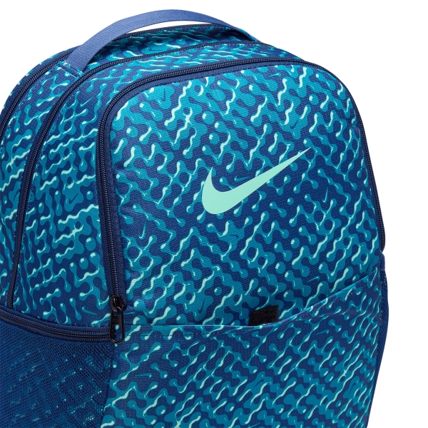 Nike Brasilia AOP 9.5 Zaino Medio - Blue Void/Black/Mint Foam