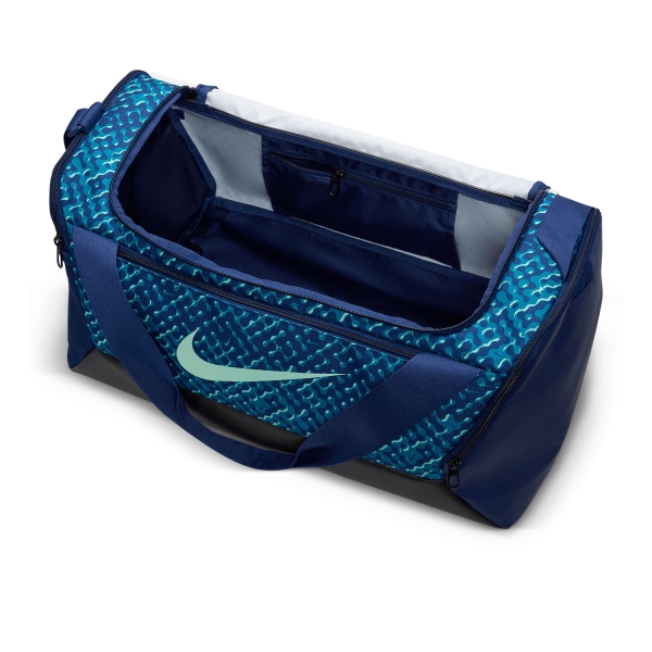 Nike Brasilia AOP 9.5 Small Duffle - Blue Void/Black/Mint Foam
