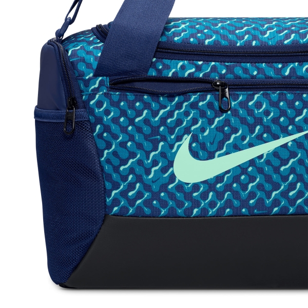Nike Brasilia AOP 9.5 Borsone Mini - Blue Void/Black/Mint Foam