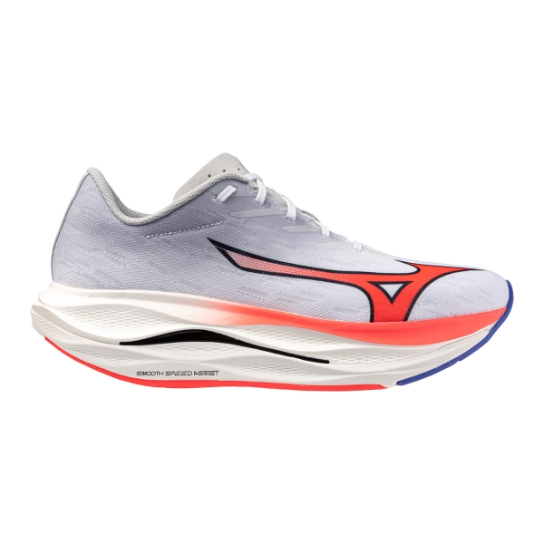 Scarpe Running Performance Uomo Mizuno Wave Rebellion Flash 3  White/Fiery Coral 2/Iris Bloom J1GC253501