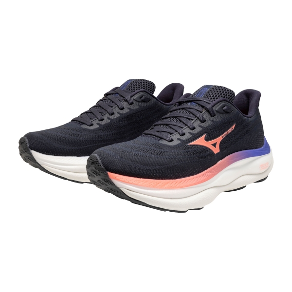 Mizuno Wave Sky 9 - Odyssey Gray/Striking Coral/Iris Bloom