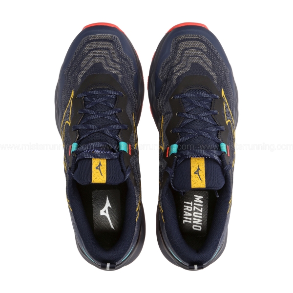 Mizuno Wave Daichi 9 - Baritone Blue/Citrus/Fiery Coral 2