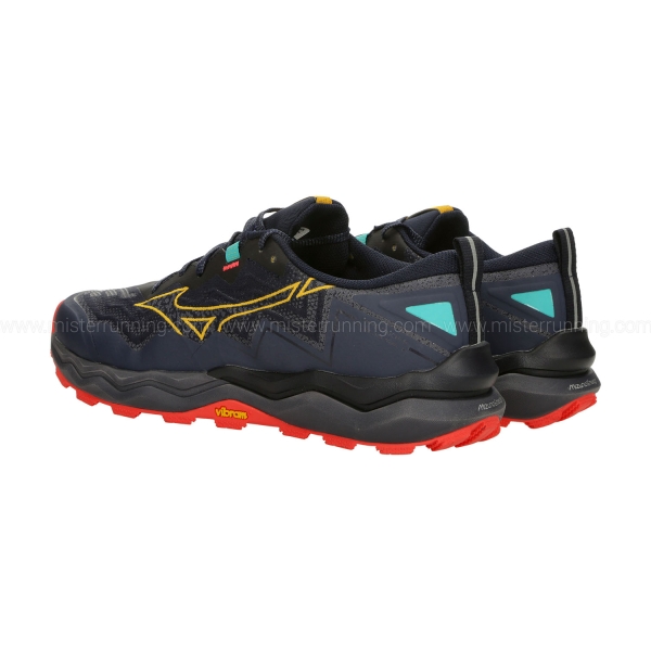 Mizuno Wave Daichi 9 - Baritone Blue/Citrus/Fiery Coral 2